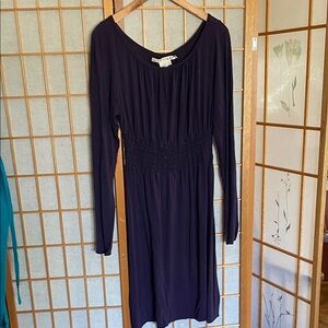 Max Studio Deep Purple Long Sleeve Dress